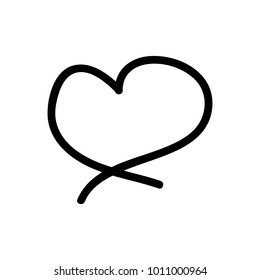Hand drawn heart. Design element for Valentine's day.