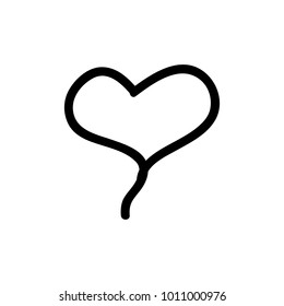 Hand drawn heart. Design element for Valentine's day.