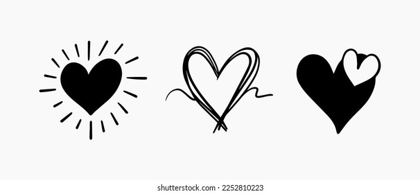 Hand drawn heart. Design element for your special day