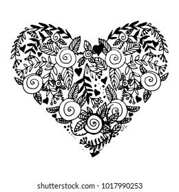 Hand drawn Heart. Design elements for Valentine's day.