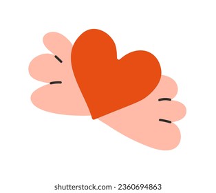 Hand drawn heart. Design elements for Valentine's day.	