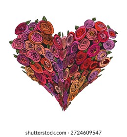Hand drawn heart. Design elements for Valentine's day, wedding, birthday. Love vector illustration for posters, card, postcard. Decorative isolated image.