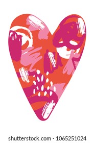Hand drawn heart design. Vector illustration.