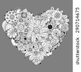 Hand drawn Heart doodle background. Vector illustration