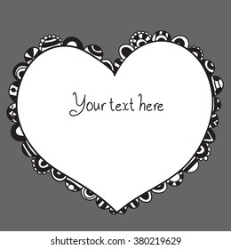 Hand Drawn Heart Doodle Frame Stock Vector (Royalty Free) 380219629 ...