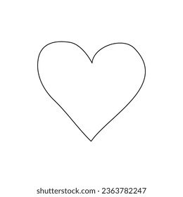 La mano atrajo el corazón. El corazón de Doodle aislado en un fondo blanco. Ilustración vectorial.