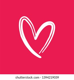 Hand drawn heart doodle. Love symbol.