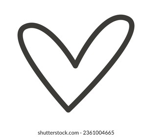 Ilustración del vector del doodle del corazón dibujado a mano