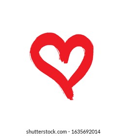 hand drawn heart. Handdrawn hearts isolated on white background. Vector illustration for your graphic design