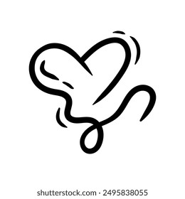 Hand drawn heart. Handdrawn rough marker hearts isolated on white background. Vector illustration for your graphic design