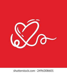 Hand drawn heart. Handdrawn rough marker hearts isolated on red background. Vector illustration for your graphic design