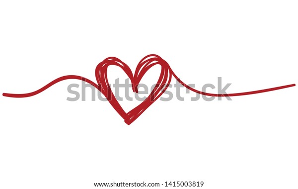 hand drawn heart. Handdrawn rough marker\
heart isolated on white\
background.