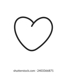 Hand Drawn Heart Icon - Artistic Love Symbol, Doodle Valentine's Sketch Pictogram. 