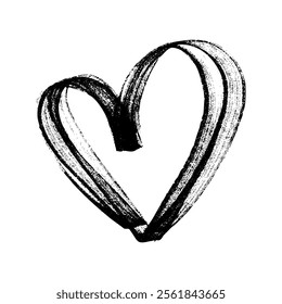 Dibujado a mano icono del corazón. Señal de amor del doodle lindo aislado en el fondo blanco. Garabato en forma de corazón dibujado con marcador