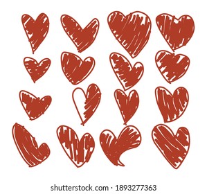 Hand drawn heart icon Design elements for Valentine's day vintage