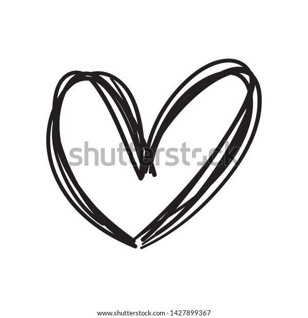 Hand Drawn Heart Icon Love Symbol Stock Vector Royalty Free