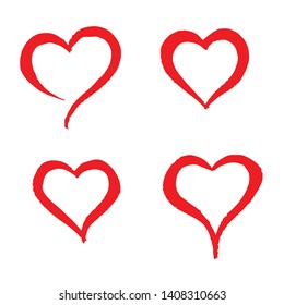 Hand drawn heart icon sign