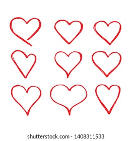 Hand drawn heart icon sign
