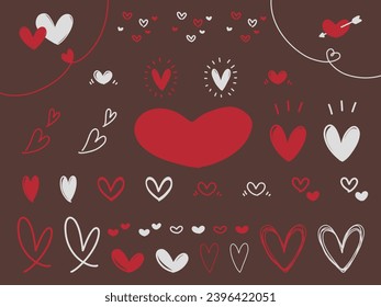 Hand drawn heart illustration collection