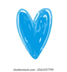 Hand drawn heart illustration icon. Valentine image doodle.