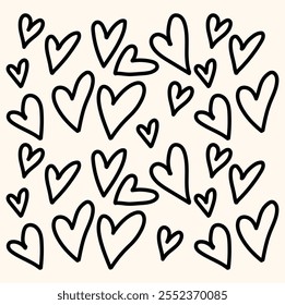 Hand Drawn Heart With illustration style doodle and line art