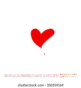 Hand drawn heart illustration - vector
