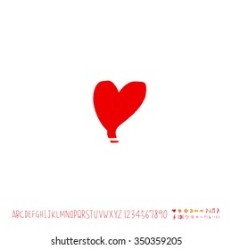 Hand drawn heart illustration - vector