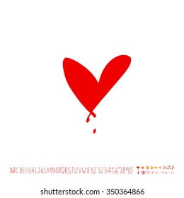 Hand drawn heart illustration - vector