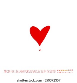 Hand drawn heart illustration - vector