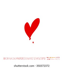 Hand drawn heart illustration - vector
