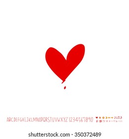 Hand drawn heart illustration - vector