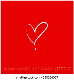 Hand drawn heart illustration - vector