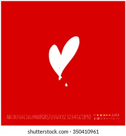 Hand drawn heart illustration - vector