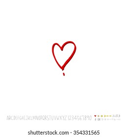 Hand drawn heart illustration - vector