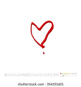 Hand drawn heart illustration - vector