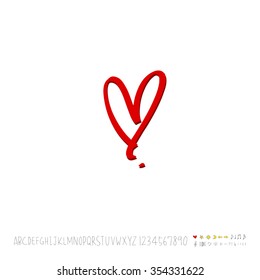 Hand drawn heart illustration - vector