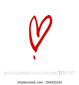 Hand drawn heart illustration - vector
