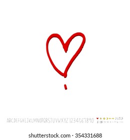 Hand drawn heart illustration - vector