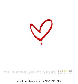 Hand drawn heart illustration - vector