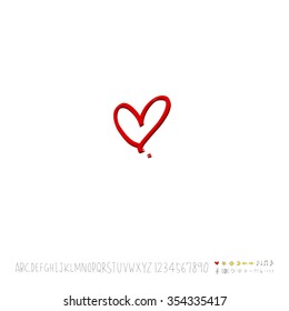 Hand drawn heart illustration - vector