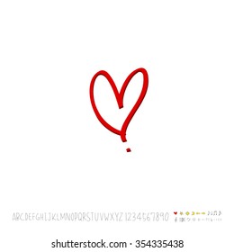 Hand drawn heart illustration - vector