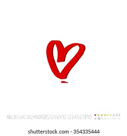 Hand drawn heart illustration - vector