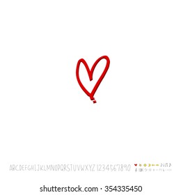 Hand drawn heart illustration - vector