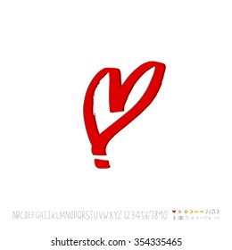 Hand drawn heart illustration - vector