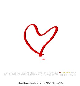 Hand drawn heart illustration - vector