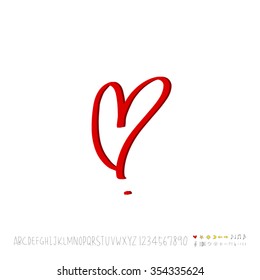 Hand drawn heart illustration - vector