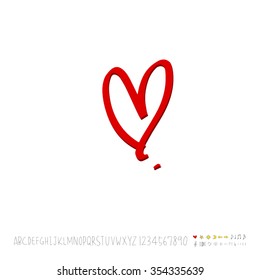 Hand drawn heart illustration - vector