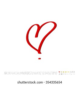 Hand drawn heart illustration - vector