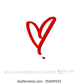 Hand drawn heart illustration - vector