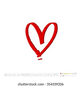 Hand drawn heart illustration - vector